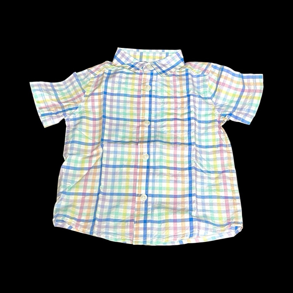 New boys gingham button down polo shirt - Picture 4 of 6